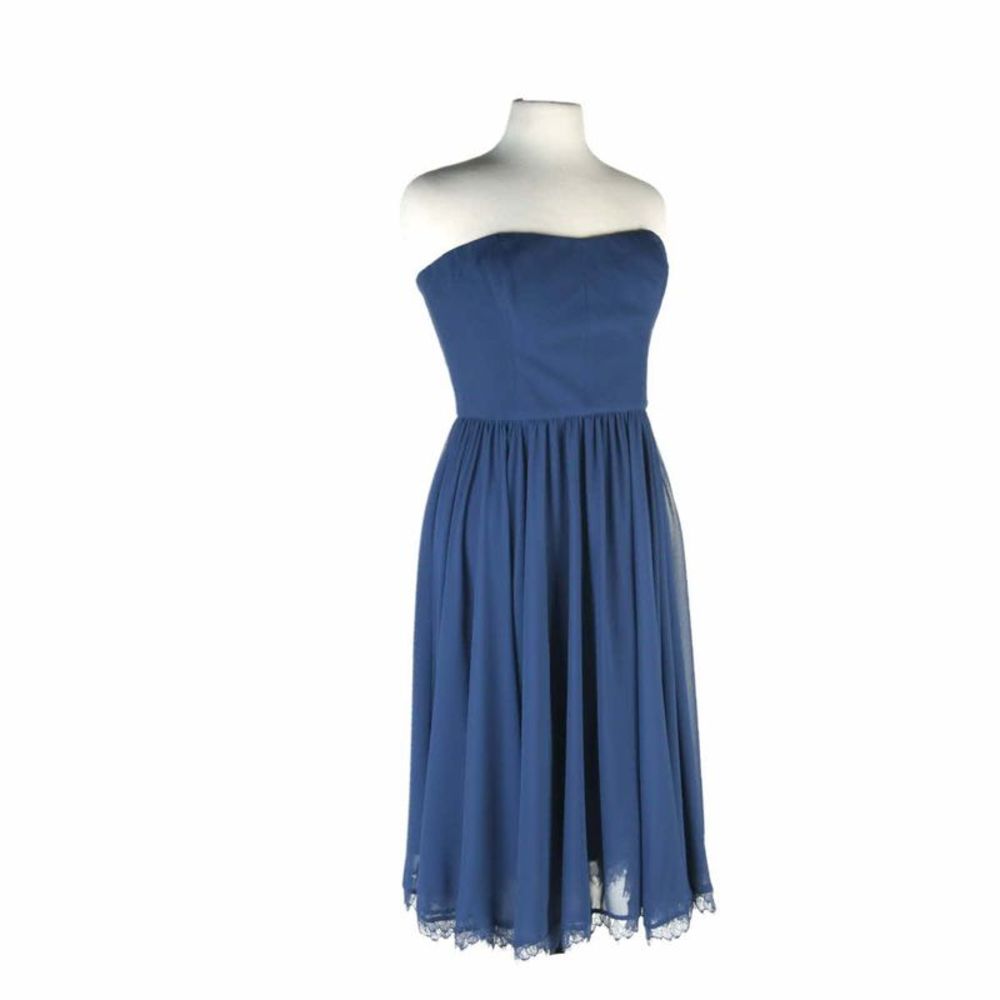 USED Dress the Population Willow Strapless Mix Media Fit Dress Pacific Womens L